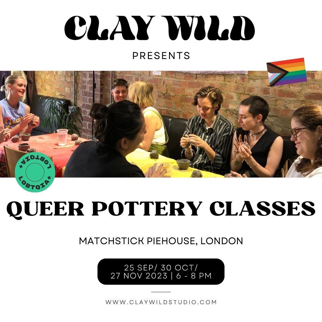 Clay Wild (@claywildstudio) is very excited to announce they will be bringing their Queer Pottery Classes to Matchstick Piehouse! 🏳️‍🌈🏳️‍⚧️

@claywildstudio was set up with the vision of making pottery accessible for all, utilising air-drying clay and hand-building techniques with few tools needed.

Tickets are up for September to November & each month is a different theme:
SEPTEMBER - plant pots & dishes/coasters 🪴
OCTOBER - Spooky Halloween edition 👻
NOVEMBER - Make a Christmas present 🎁 

No experience necessary - suitable for all levels. These are classes prioritising queer joy and creativity! For more info about the classes & to reserve your spot, head over to the link in @claywildstudio bio ❤️